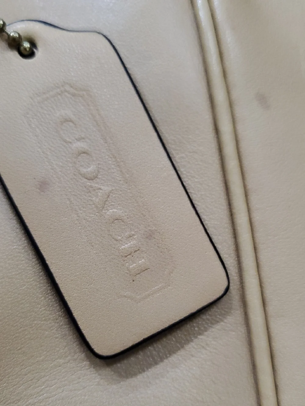 Coach Tan Leather Tote with Tassel Charm